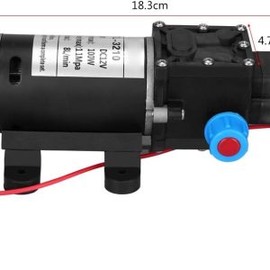 Selbstansaugende Wasserpumpe mit hohem Druck, DC 12 V, automatische Wasserpumpe für Wohnmobile, Boote, Wohnwagen und Garten, Wasserpumpe zur Reinigung (100 W 8 l/min) 12