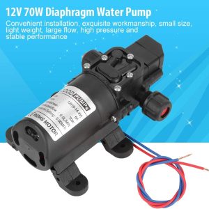 KSTE Wasserpumpe 12V, 70W Hochdruck Wasserpumpe, DC 12V 0.9Mpa 6L / Min Wasserhochdruck Membran Membranpumpe Selbst Priming Pump für Camping Boot Autoreinigung 11