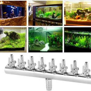 Pssopp 8 Wege 12 Wege Aquarium Luftverteiler Stainless Steel Air Flow Splitter Aquarium Luftventilverbinde Aquarium Sauerstoffverteiler for Aquarium Fish Tank (8 Wege) 14