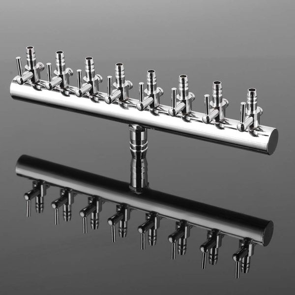 Pssopp 8 Wege 12 Wege Aquarium Luftverteiler Stainless Steel Air Flow Splitter Aquarium Luftventilverbinde Aquarium Sauerstoffverteiler for Aquarium Fish Tank (8 Wege) 8