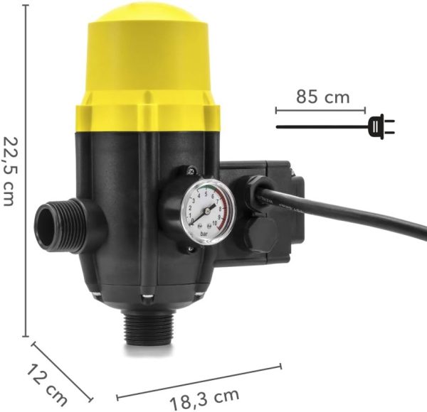 TROTEC Elektronischer Druckschalter TDP DSP – Pumpensteuerung Druckwächter – für Wasserpumpen, Hauswasserwerk, Gartenpumpen max. 10 bar, mit Kabel und Stecker [Energieklasse A] 2