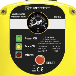 TROTEC Elektronischer Druckschalter TDP DS – Pumpensteuerung Druckwächter – für Wasserpumpen, Hauswasserwerk, Gartenpumpen max. 10 bar, ohne Stecker 14