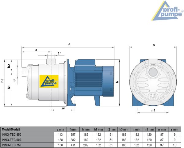 Hauswasserwerk Hauswasserautomat Inno-Tec 450 Selbstansaugende Kreiselpumpe 4-stufige leise Gartenpumpe f. klares Regenwasser Regenzisterne Wassertank Pumpensteuerung 2