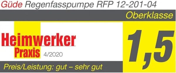 Güde Akku Regenfasspumpe RFP 12-201-04 (12 V, 1500 l/h, TEST gut - sehr Gut, Trockenlaufschutz, Förderhöhe 11 m, max. Korngröße 0,5 mm, Absperrhahn, Teleskopverstellung, inkl. Akku und Ladegerät) 5