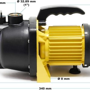 Wiltec Gartenpumpe 3800/h, 1200W, mit Tragegriff & Wasserablassschraube, max. Förderhöhe 48m, für Süßwasser Hauswasserwerk Wasserpumpe Bewässerungspumpe Regenwasserpumpe 16