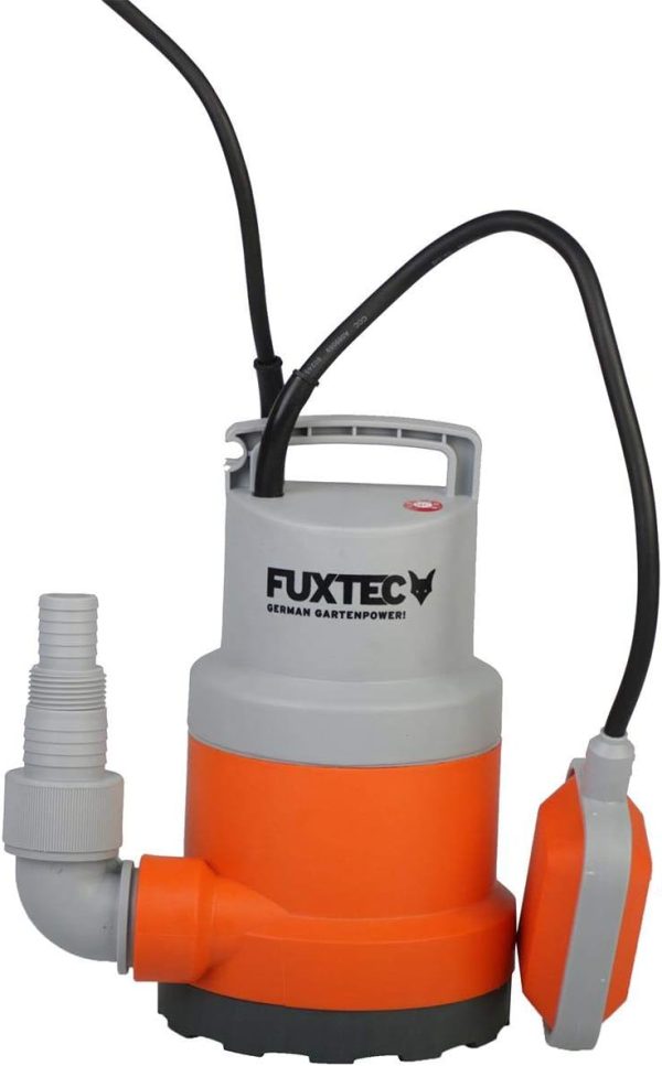 FUXTEC Tauchpumpe Schmutzwasserpumpe Wasserpumpe 250 Watt, max. 6000 l/h, max. 6 m Förderhöhe, Fremdkörper bis 0,5cm, integrierter Schwimmerschalter Orange 6