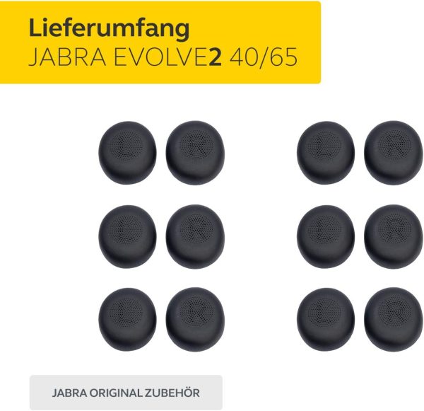 Jabra Kopfhörerpolster für Evolve2 40/65 – 6 Paar Ersatz Ohrpolster für Kopfhörer – schwarz, one Size 4