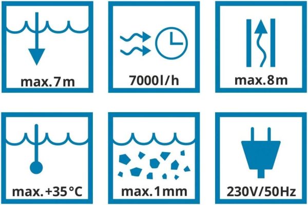 ALLEGRA Flachsaugerpumpe Flachsaugpumpe Tauchpumpe Flachsaugend Gartenpumpe Pumpe für Pool Zubehör Reinigungsset Bodensauger Sauger Schmutzwasserpumpe Regenfasspumpe mit Schwimmer (Abwasserpumpe) 6