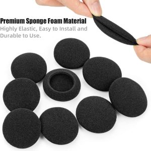 Ganbary Ersatz Ohrpolster für Ohrhörer, 5 Paar, Kopfhörerpolster Schaumschwamm Polster Earpads mit hohe Elastizität, 50mm, Schwarz 10