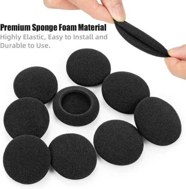 Ganbary Ersatz Ohrpolster für Ohrhörer, 5 Paar, Kopfhörerpolster Schaumschwamm Polster Earpads mit hohe Elastizität, 50mm, Schwarz 3