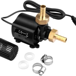 TSSS 500L/H Außengewinde USB Wasserpumpe 4W Bürstenlosen Unterwasserpumpe Brunnenpumpe mit 2 Messing düsen,150cm Stromkabel Aquariumpumpe Wasser Kreiselpumpe Umwälzpumpe 18