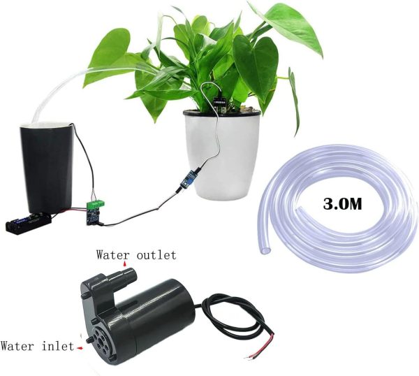 RUNCCI-YUN 3 pcs Mini Wasserpumpe Tauch Pumpe Micro Motorpumpe DC 3V 5V + 3M PVC Schlauch für Aquarium Garten zur Bewässerung Pflanzen Blumen 4