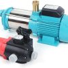 Kreiselpumpe Hauswasserwerk Gartenpumpe 1300W 4000L/H 9.8 bar mit Automatische Abschaltung Motorschutzschalter Druckschalter für Bauernhof, Teich, Garten, Haus, Brunnenmodellierung, Druckverstärker 20