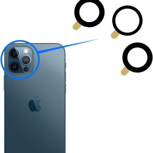 MMOBIEL Back Rück Kamera Glas Linse Ersatz Kompatibel mit iPhone 12 Pro - 6.1 inch - 2020 - Hinten Rückseite Camera Scheibe - Inkl. Kleber, Pinzette und Tuch - Schwarz 10