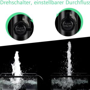 AQQA Aquarium Wasserpumpe,1000L/H Ultraleise Aquarium Tauchpumpe,High Lift Aquarium Pumpe mit Verstellbarem Schalter und 2 Düsen für Aquarium, Teich, Hydroponik 9