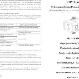 CHM GmbH® Pumpensteuerung Druckschalter (EIN- und Abschaltdruck einstellbar) mit Trockenlaufschutz für Pumpen bis 2,2 Kw 16