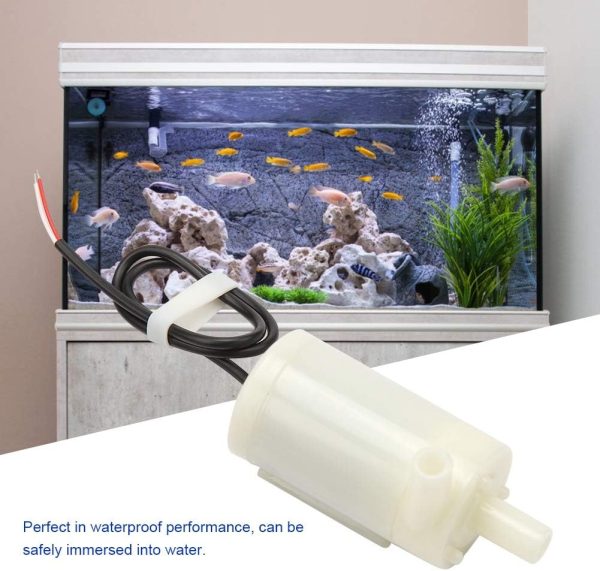 Fockety Wasserpumpe, DC 3V / 5V / 6V Geräuscharme Brunnenpumpe, energiesparend Wasserdicht für Aquariengebrauch Aquariumgebrauch Brunnenbrunnen 2