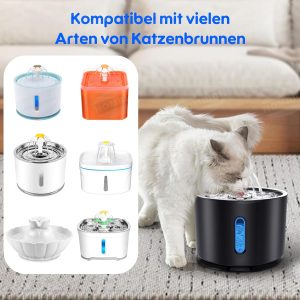 Haustier Wasserpumpe Ersatzpumpe für Blumen Katzenbrunnen, Mini Super Leise Elektrische Wasser Pumpe 2W Verbrauchsarme Pumpe mit 5,9ft Kabel für Katze Trinkbrunnen [Energieklasse A+++] 12