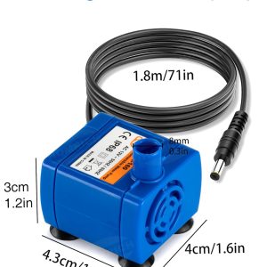 Haustier Wasserpumpe Ersatzpumpe für Blumen Katzenbrunnen, Mini Super Leise Elektrische Wasser Pumpe 2W Verbrauchsarme Pumpe mit 5,9ft Kabel für Katze Trinkbrunnen [Energieklasse A+++] 18