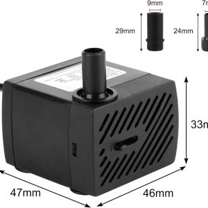 everfarel Mini Wasserpumpe 350L/H 3.5W, Aquarium Wasserpumpe für Garten, Brunnen,Steingarten, Aquariumpumpe Wasser Pumpen Garten Tauchpumpen Max Förderhöhe 0.85m 10