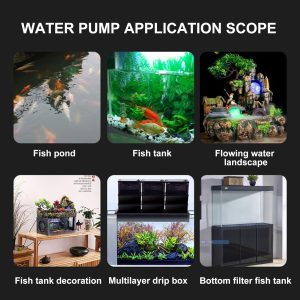 everfarel Mini Wasserpumpe 350L/H 3.5W, Aquarium Wasserpumpe für Garten, Brunnen,Steingarten, Aquariumpumpe Wasser Pumpen Garten Tauchpumpen Max Förderhöhe 0.85m 18