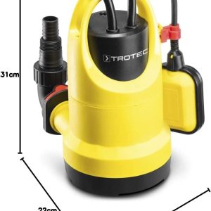 TROTEC Tauchpumpe TWP 4006 E – Pumpe für Klarwasser – Fördermenge 7300 l/h, Eintauchtiefe max. 7 m, Rückflussstopp, IP8X [Energieklasse A] 21