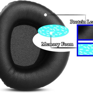 Ersatz-Ohrpolster aus Proteinleder HDR160 HDR170 RS160 RS180 kompatibel mit Sennheiser HDR160/170/180 RS160/170/180 Wireless Kopfhörer 10