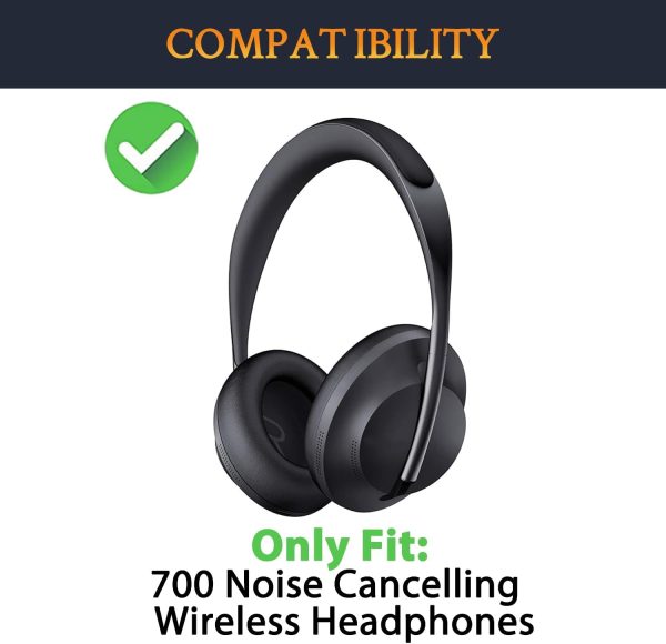 SOULWIT Ersatzpolster Ersatz Ohrpolster für Bose 700 (NC700 NC 700) Noise Cancelling Kopfhörer Headphones,Earpads Polster mit weicherem Leder und Lärmreduzierender Schaumstoff,Qualität Zubehör 3