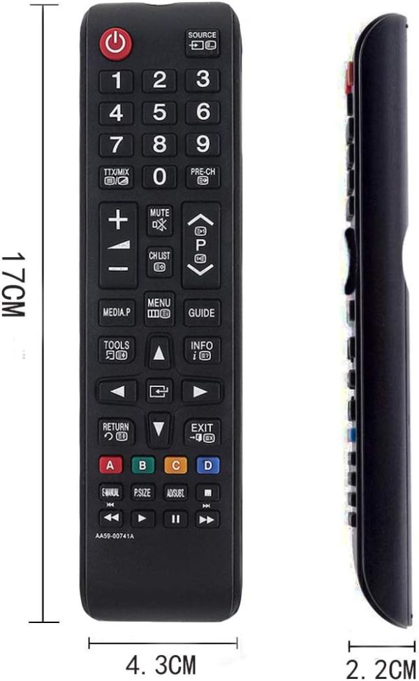 Ersatz Fernbedienung Samsung Fernseher AA59-00741A für Samsung Smart TV passend für AA59-00741A Samsung Fernbedienung für Samsung Universal TV 3