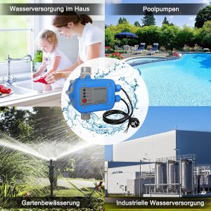 HENGMEI Druckwächter Druckschalter Pumpenschalter Druckregler 220V 10 bar Elektronische Pumpensteuerung mit Kabel für Hauswasserwerk, Gartenbewässerung, Gartenpumpe (Modell 1) 21