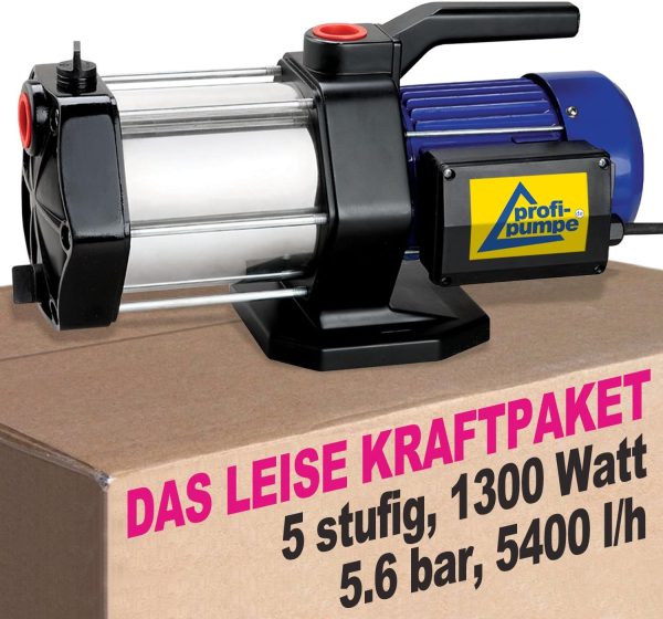 Kreiselpumpe Hauswasserwerk Regenwasserpumpe Hauswasserautomat Inno-Tec 5-Stufige laufruhige Pumpe für klares Brauchwasser zur Trinkwasser Garten und Regenwasser1300W 1