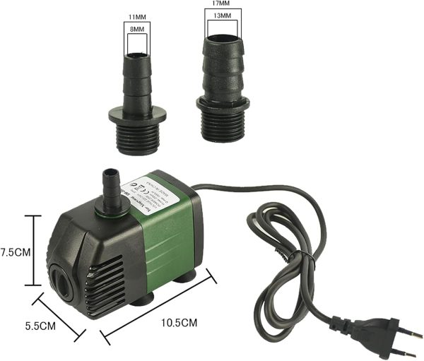 Wasserpumpe 25W 1500L/H, Wasserdicht, AolKee Klein Wasserpumpe Tauchpumpe 2 Düse für Teich Brunnen Aquarium Garten Gartenteichpumpe wasserpumpe aquarium 2