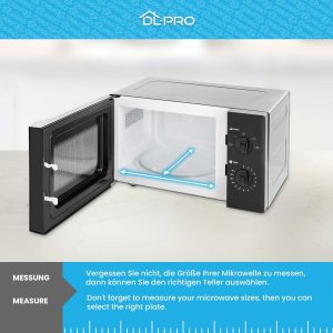 DL-pro Universal Mikrowellenteller 27cm Drehteller Drehscheibe Teller Glasteller Glasplatte Glasdrehteller mit 3 Noppen 270mm Rund Ersatz für Microwelle Mikrowelle 12