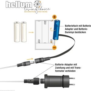 Hellum Batterie Adapter, 4.5V Netzteil Adapter Batterie-ersatz für AA x 3 Stück Batterien, AA x 3 Dummys Batterien Ersatz Netzteil mit 1,8m Zuleitung für batteriebetriebene Licht Dekoration 578997 10