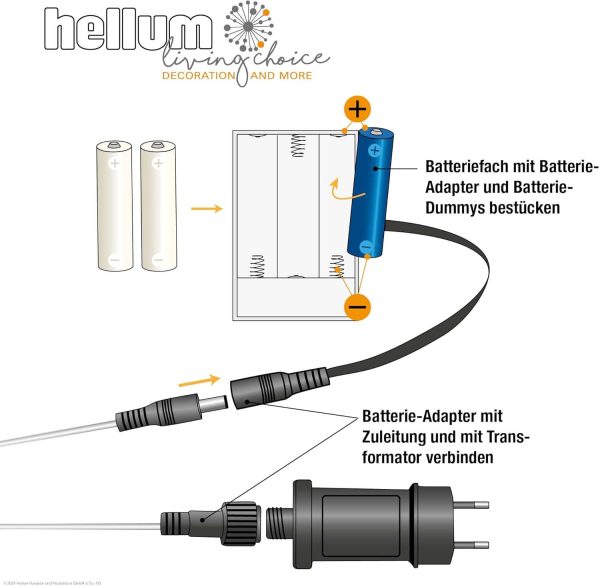 Hellum Batterie Adapter, 4.5V Netzteil Adapter Batterie-ersatz für AA x 3 Stück Batterien, AA x 3 Dummys Batterien Ersatz Netzteil mit 1,8m Zuleitung für batteriebetriebene Licht Dekoration 578997 3