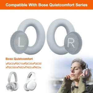 Ersatz Ohrpolster für Bose QC35, kompatibel mit Bose QuietComfort 35 (QC35 ii) Kopfhörer, Professionelle Ersatz Ohrpolster für Bose QuietComfort 35 II QC35 II（Grau） 17