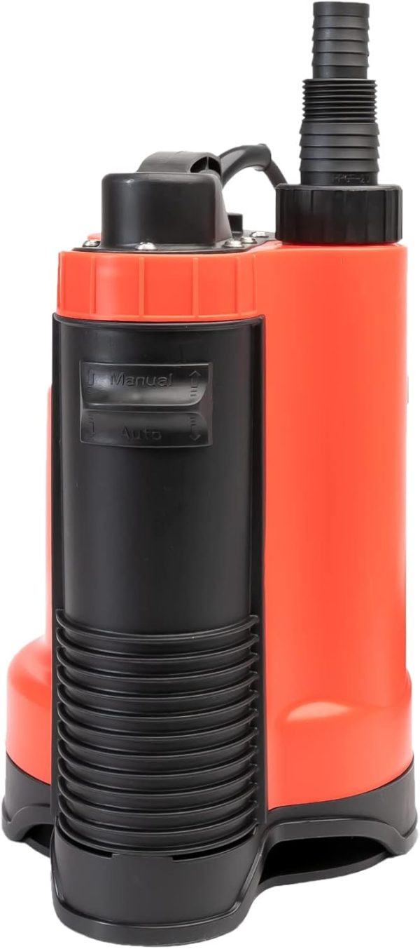 Grafner Drainage Tauchpumpe 750 Watt bis 13000 l/h Förderleistung, mit Schwimmschalter, flachabsaugend bis 25 mm, Ø16mm Fremdkörper, Drainage Schmutzwasserpumpe Schacht Druckpumpe Rot 4