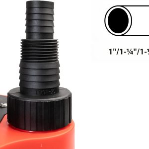 Grafner Drainage Tauchpumpe 750 Watt bis 13000 l/h Förderleistung, mit Schwimmschalter, flachabsaugend bis 25 mm, Ø16mm Fremdkörper, Drainage Schmutzwasserpumpe Schacht Druckpumpe Rot 14