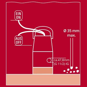 Einhell Schmutzwasserpumpe GC-DP 7035 LL (700 W, flachabsaugend bis 1 mm, Fördermenge 16.000 L/h, 0,8 bar, Eintauchtiefe 7 m, verstellbar für Schmutz- & Klarwasser) 28