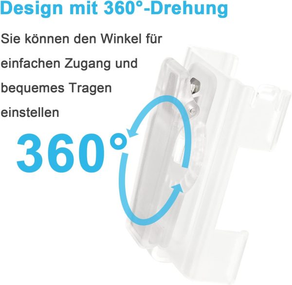 iGuerburn 360° drehbare Etui für Tandem tslim X2, Insulinpumpenhalterung für t:Slim/t:Slim G4, kein einfaches Herausfallen & Brechen Pumpenzubehör - Klar 3