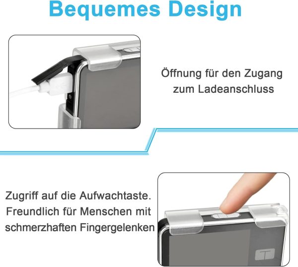 iGuerburn 360° drehbare Etui für Tandem tslim X2, Insulinpumpenhalterung für t:Slim/t:Slim G4, kein einfaches Herausfallen & Brechen Pumpenzubehör - Klar 4