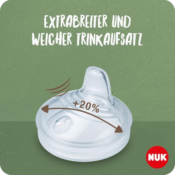 NUK for Nature Ersatz-Trinktüllen für Trinklernbecher | 6−18 Monate | Auslaufsicher | Anti-Colic | BPA-frei | 2 Stück 2