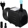 Awroutdoor Wasserpumpe Tauchpumpe, Ultraleise Teichpumpen,800L/H Aquariumpump für Teich Brunnen Aquarium Garten,Submersible Pumpe 2 Düse 8mm-13 mm, mit 4 starken Saugnäpfen(16W) 17