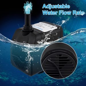 Awroutdoor Wasserpumpe Tauchpumpe, Ultraleise Teichpumpen,800L/H Aquariumpump für Teich Brunnen Aquarium Garten,Submersible Pumpe 2 Düse 8mm-13 mm, mit 4 starken Saugnäpfen(16W) 16