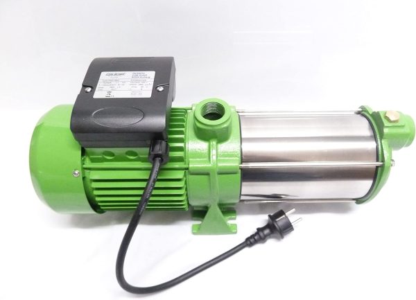 CHM GmbH® Kreiselpumpe Edelstahl 1,1 KW 5400 L/h 6,5 Bar Druck Gartenpumpe mit Edelstahlschaufelräder 4