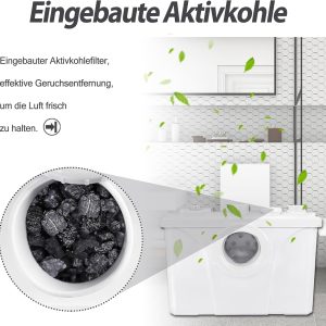 YRHome 700W Hebeanlage Haushaltspumpe Fäkalienpumpe Fäkalienhebeanlage Schmutzwasserpumpe für Dusche Waschbecken WC 12