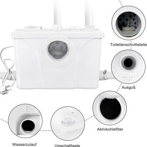 YRHome 700W Hebeanlage Haushaltspumpe Fäkalienpumpe Fäkalienhebeanlage Schmutzwasserpumpe für Dusche Waschbecken WC 22