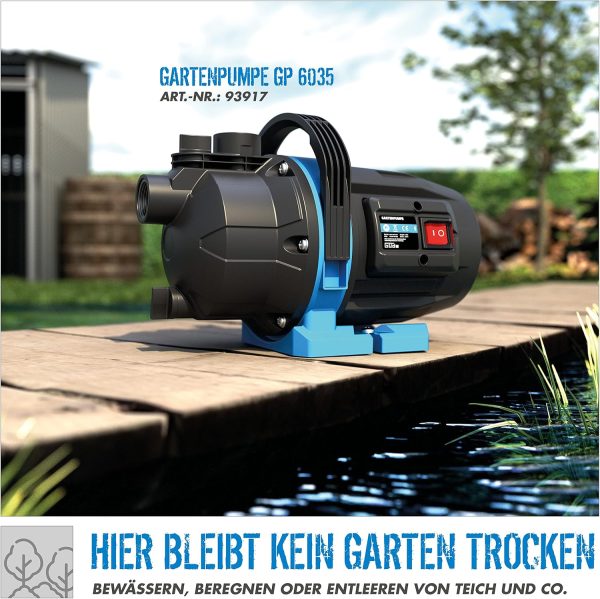 Güde Gartenpumpe GP 6035 (600 W, max. Fördermenge 3200 l/h, Ansaughöhe bis 7 m, Anschlussgewinde 1“ IG, Jet-Pumpe zur Gartenbewässerung) 2