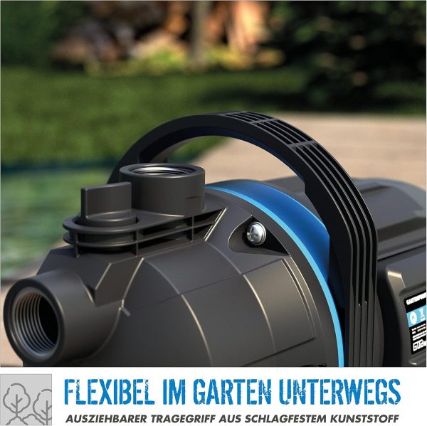 Güde Gartenpumpe GP 6035 (600 W, max. Fördermenge 3200 l/h, Ansaughöhe bis 7 m, Anschlussgewinde 1“ IG, Jet-Pumpe zur Gartenbewässerung) 6