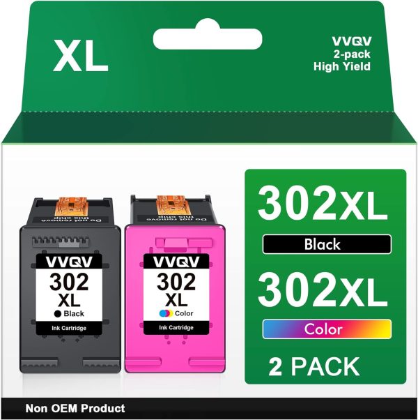 VVQV 302 XL Druckerpatronen Multipack 302XL Ersatz für HP 302 Druckerpatronen Schwarz und Farbe für HP Envy 4525 4520 4522 4523 4524 Officejet 3830 3831 3833 Deskjet 3630 3636 3638 1110 1